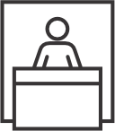 Ícone representando Consultoria, com símbolo de gráfico e análise